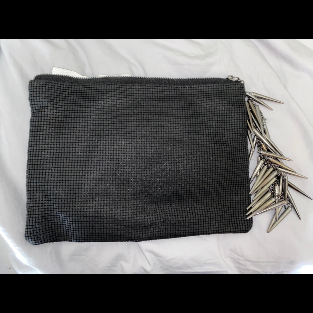 Price drop: Black mesh clutch (Barneys New York)